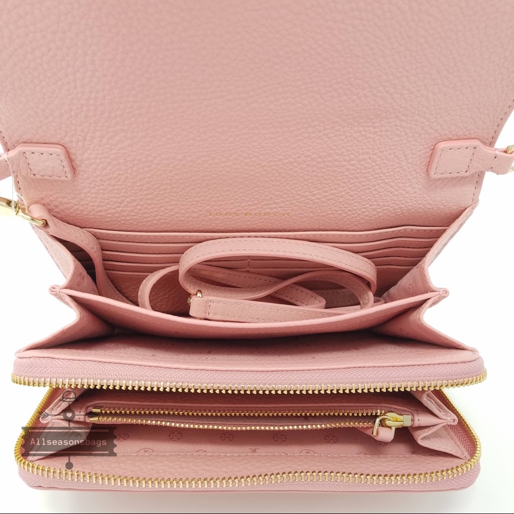 Tory Burch Bombe flat crossbody clutch cameo bag - Picture 6 of 8